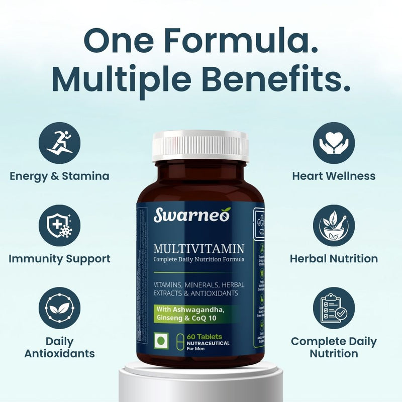 Swarneo Multivitamin with Ashwagandha, Ginseng & CoQ10