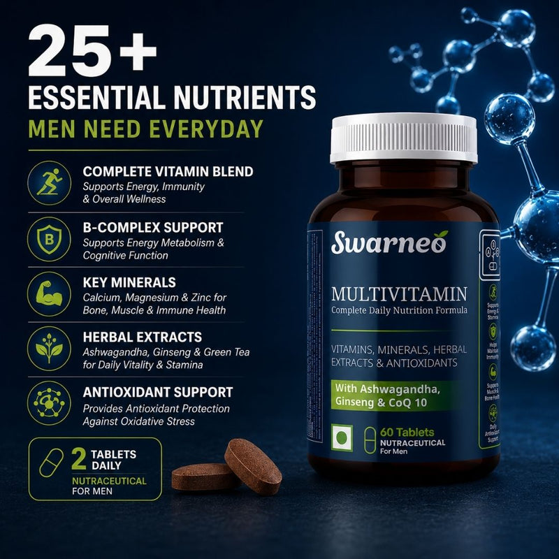 Swarneo Multivitamin with Ashwagandha, Ginseng & CoQ10