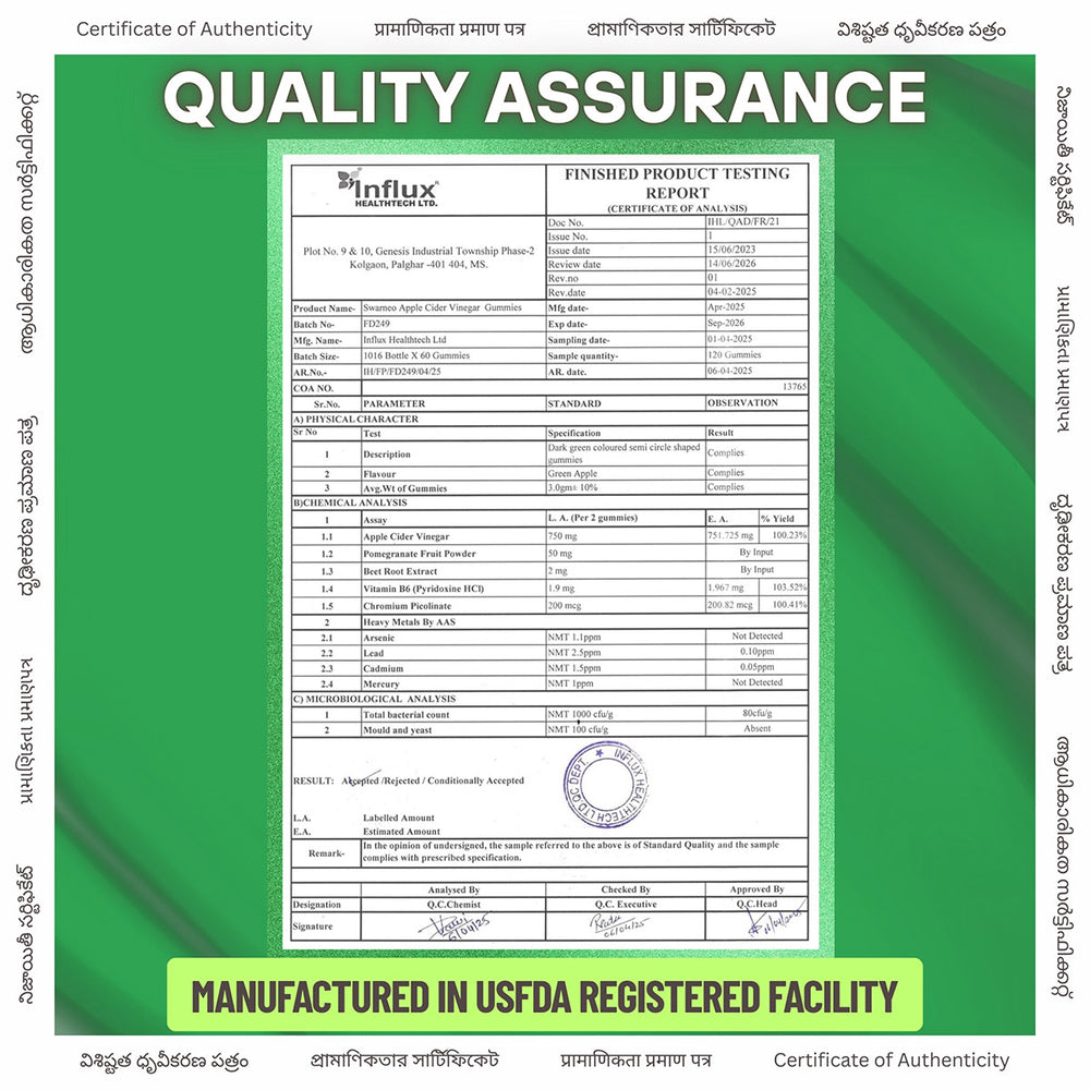 Swarneo Apple Cider Vinegar 750 MG Gummies