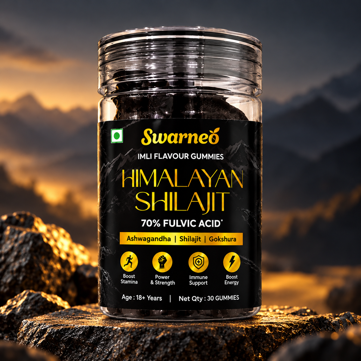 Swarneo Himalayan Shilajit Gummies (100% Natural)