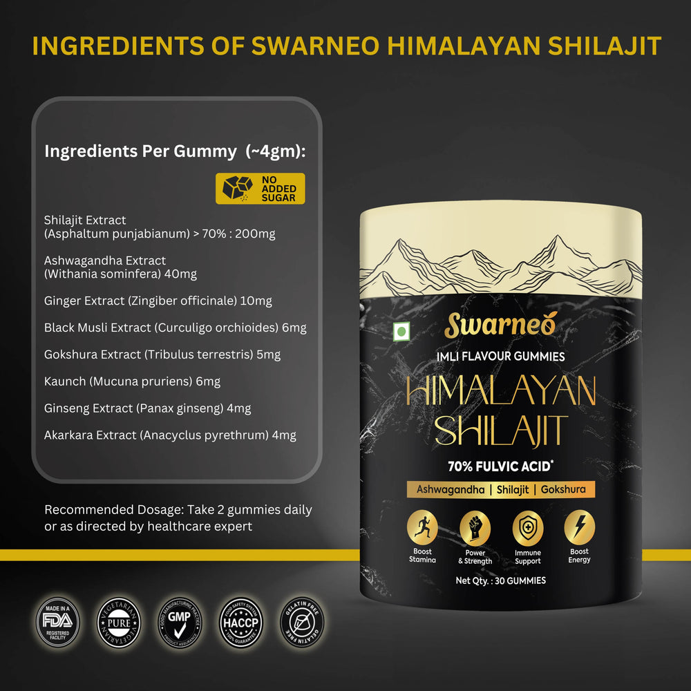 Swarneo Himalayan Shilajit Gummies (100% Natural)