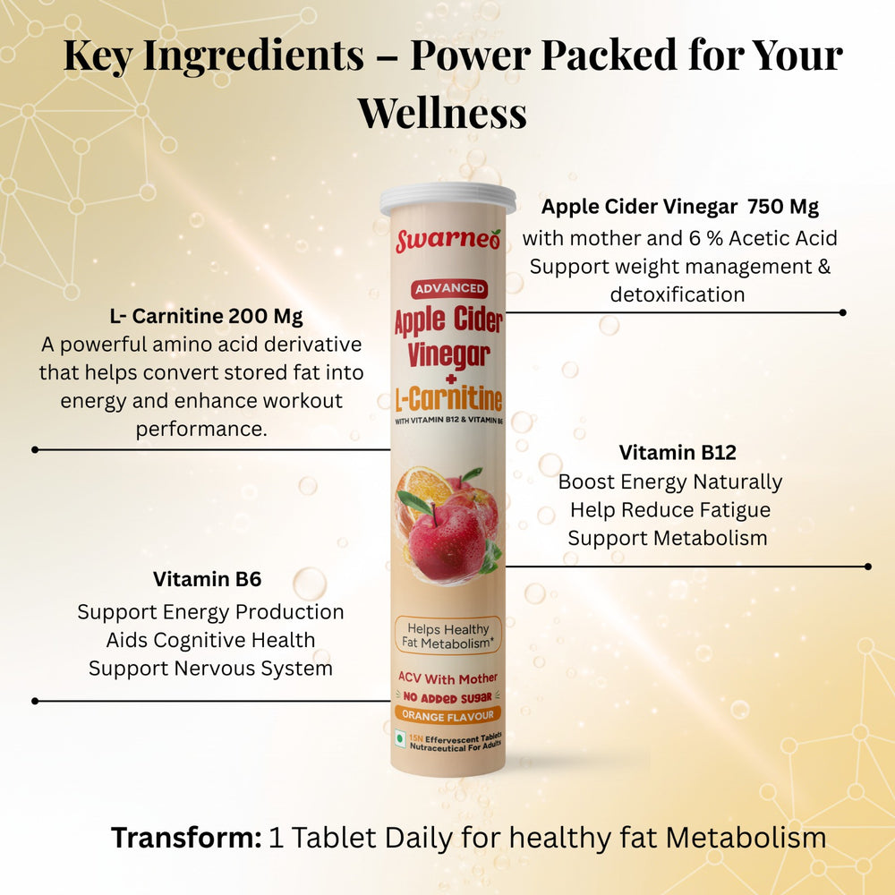 Swarneo Advanced Apple Cider Vinegar + L- Carnitine Tablet