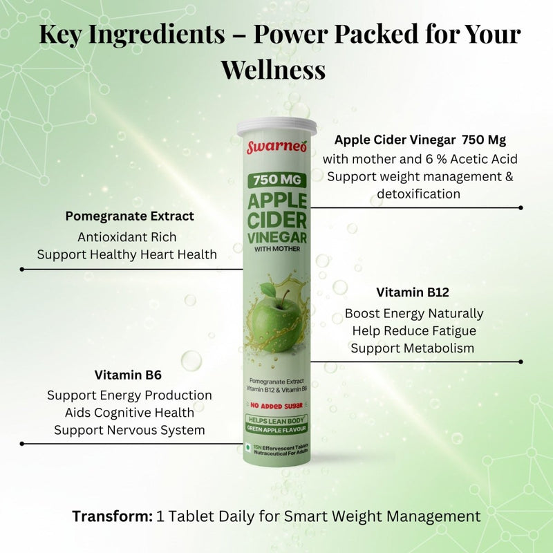 Swarneo Apple Cider Vinegar 750 Mg Effervescent Tablet - Swarneo