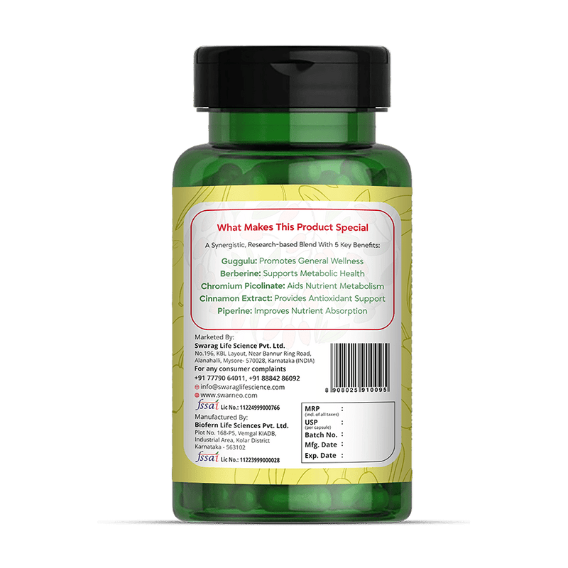 Swarneo Berberine 1000mg Capsule - Swarneo
