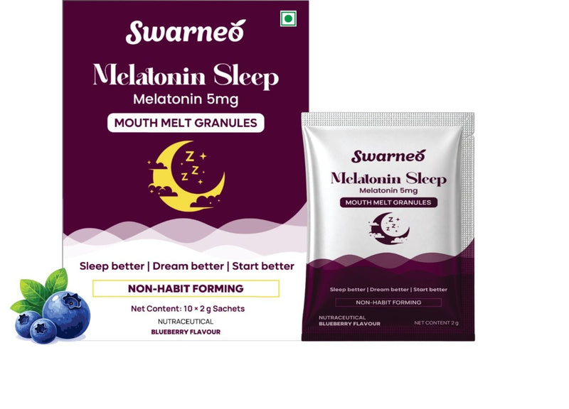 Swarneo Melatonin 5Mg Mouth Melts Granules - Swarneo