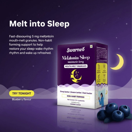 Swarneo Melatonin 5Mg Mouth Melts Granules - Swarneo