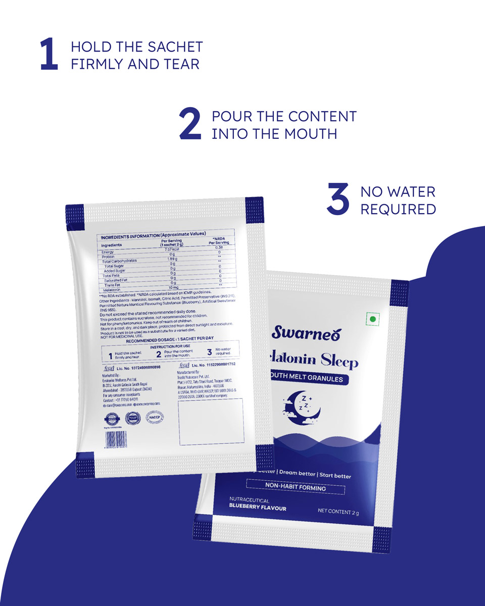 Swarneo Melatonin 10Mg Mouth Melts Granules - Image 3